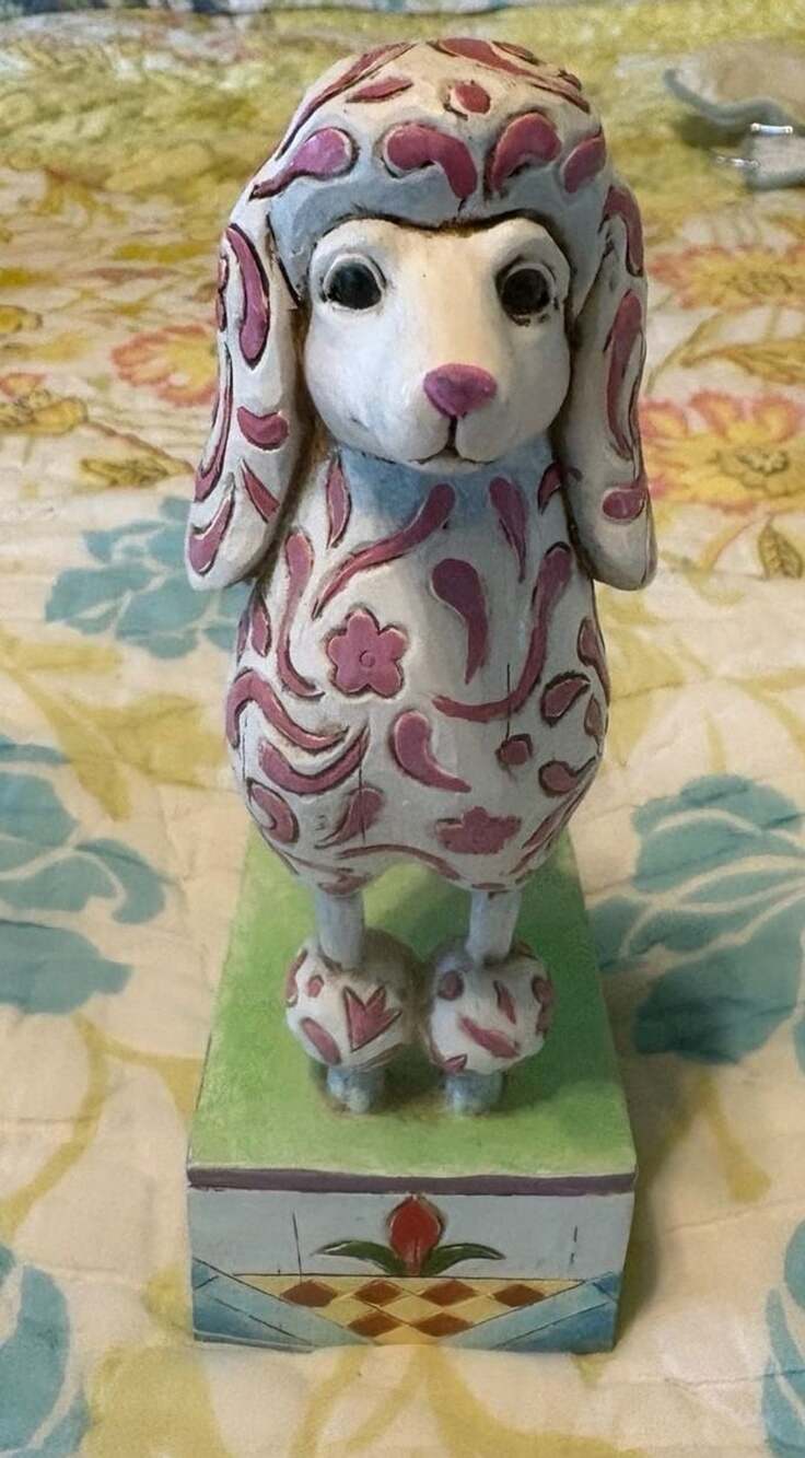 EUC Jim Shore Heartwood Creek Lulu Poodle Dog Figurine 2005